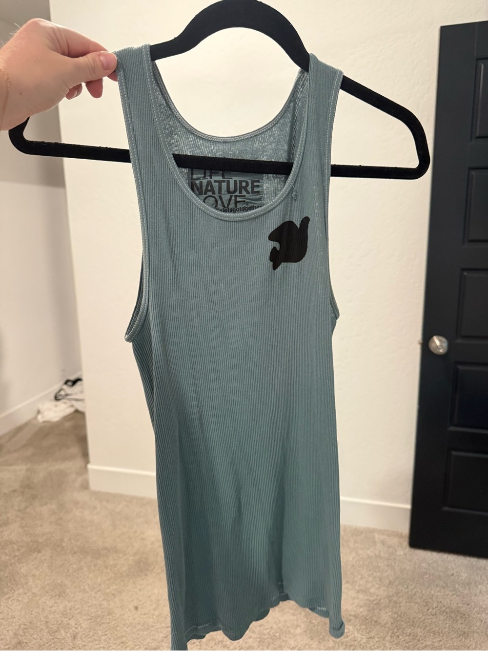 freecity Ribbed Scoop Neck Tank Dress in Dusty Teal